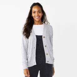 Women's Sonoma Goods For Life® Cropped Cardigan 17 Women's Sonoma Goods For Life® Cropped Cardigan -Sonoma Clothing Store 5581344 Silver Gray