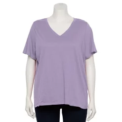 Petite Plus Size Sonoma Goods For Life® Everyday V-Neck Tee -Sonoma Clothing Store 5581510 Leland Purple