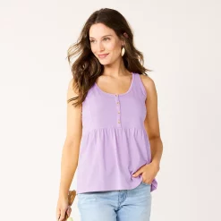 Women's Sonoma Goods For Life® Button Utility Tank -Sonoma Clothing Store 5583719 Light Purple