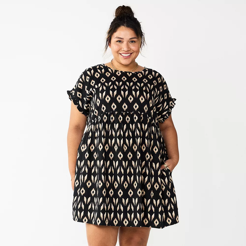 Plus Size Sonoma Goods For Life® Ruffled A-Line Mini Dress 5 Plus Size Sonoma Goods For Life® Ruffled A-Line Mini Dress - Image 3