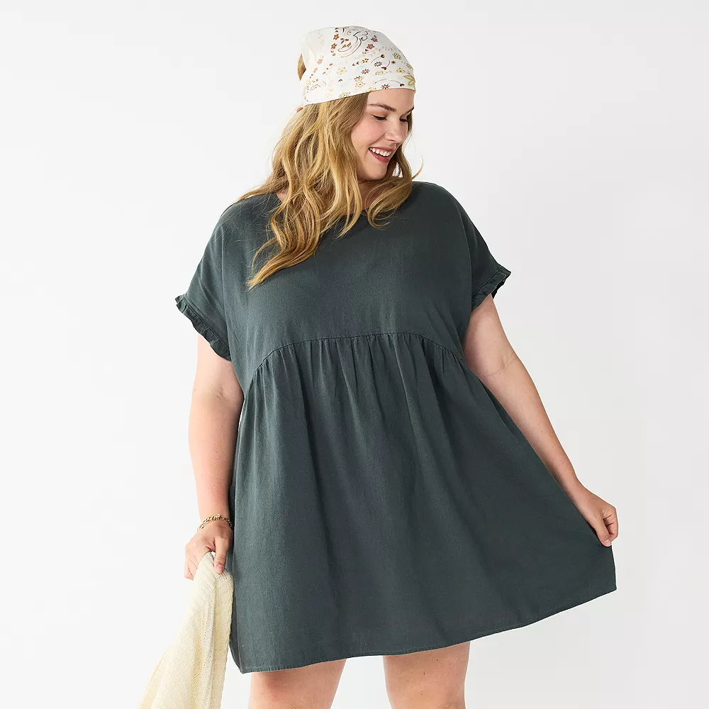 Plus Size Sonoma Goods For Life® Ruffled A-Line Mini Dress 3 Plus Size Sonoma Goods For Life® Ruffled A-Line Mini Dress