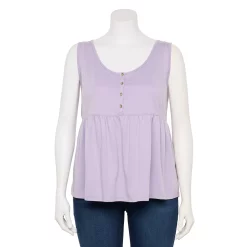 Plus Size Sonoma Goods For Life Button Front Utility Tank -Sonoma Clothing Store 5584138 Light Purple