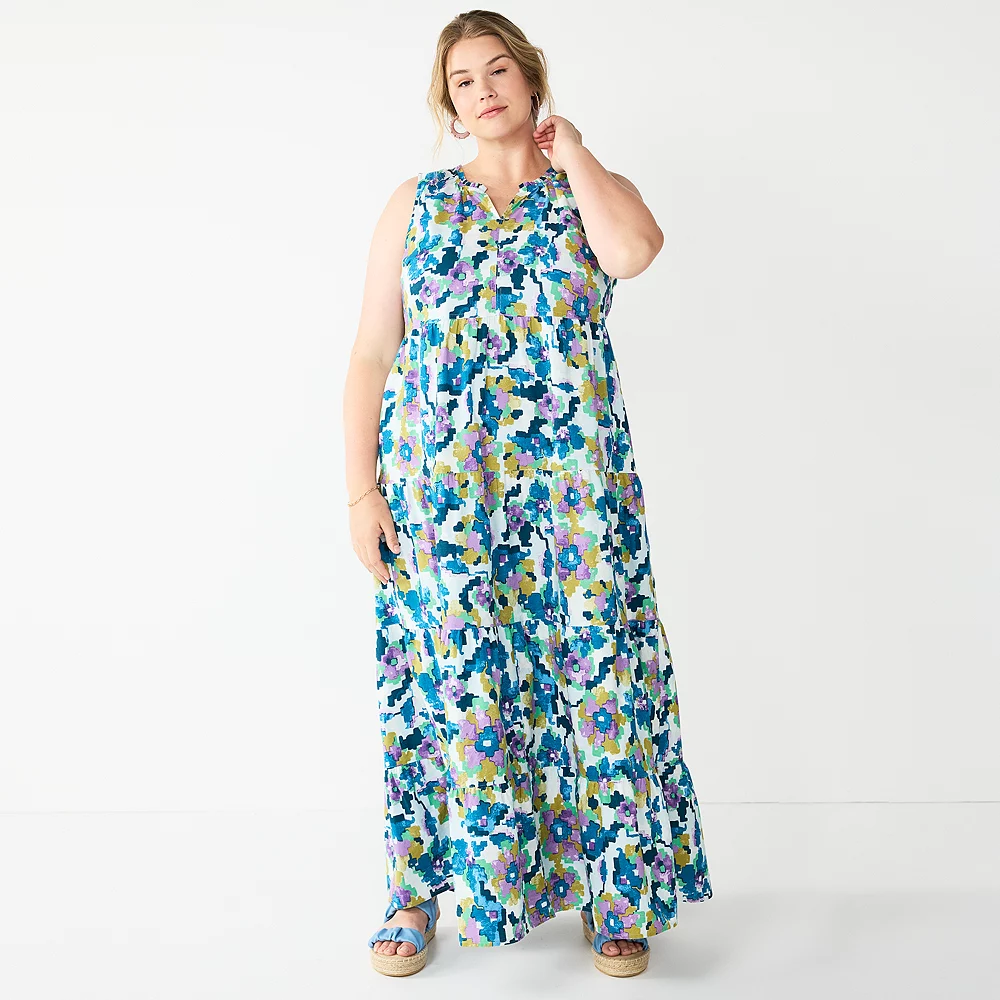 Plus Size Sonoma Goods For Life® Tiered Maxi Dress 6 Plus Size Sonoma Goods For Life® Tiered Maxi Dress - Image 4