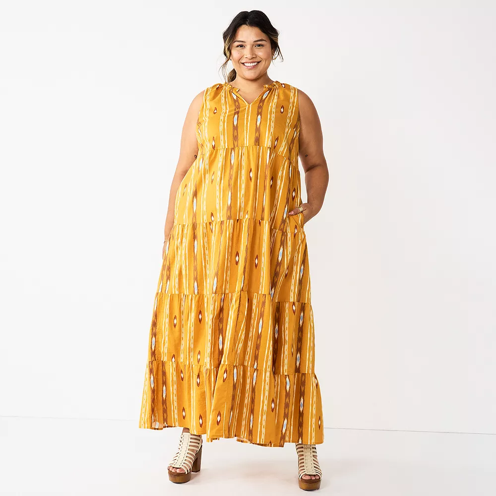 Plus Size Sonoma Goods For Life® Tiered Maxi Dress 5 Plus Size Sonoma Goods For Life® Tiered Maxi Dress - Image 3