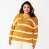Plus Size Sonoma Goods For Life® Long Sleeve V-Neck Sweater 2 Plus Size Sonoma Goods For Life® Long Sleeve V-Neck Sweater -Sonoma Clothing Store 5585496 Gold Stripe