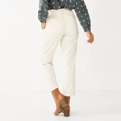 Women's Sonoma Goods For Life® Mid-Rise Straight-Leg Paperbag Pants -Sonoma Clothing Store 5587701 ALT