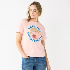 Women's Sonoma Goods For Life® Relaxed Graphic Tee -Sonoma Clothing Store 5596692 Pink Scenic Route