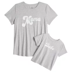 Maternity Sonoma Goods For Life® Mommy & Me Graphic Tee Set -Sonoma Clothing Store 5599953 Grey Mama Babe