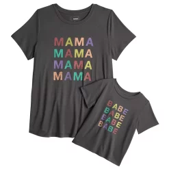 Maternity Sonoma Goods For Life® Mommy & Me Graphic Tee Set -Sonoma Clothing Store 5599953 Rainbow Mama Babe