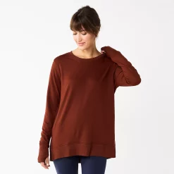 Women's Sonoma Goods For Life® Super Soft Solid Tunic Sweatshirt 15 Women's Sonoma Goods For Life® Super Soft Solid Tunic Sweatshirt -Sonoma Clothing Store 5621644 Deep Wine