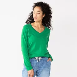 Women's Sonoma Goods For Life® Everyday V-Neck Long Sleeve Tee 42 Women's Sonoma Goods For Life® Everyday V-Neck Long Sleeve Tee -Sonoma Clothing Store 5625801 Aloe Green