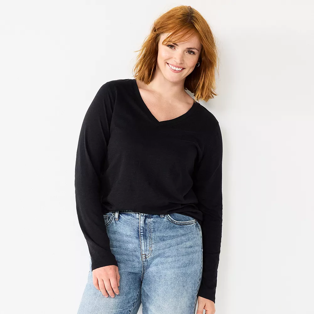 Women's Sonoma Goods For Life® Everyday V-Neck Long Sleeve Tee 9 Women's Sonoma Goods For Life® Everyday V-Neck Long Sleeve Tee - Image 7