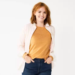 Women's Sonoma Goods For Life® Everyday Crewneck Long Sleeve Tee 48 Women's Sonoma Goods For Life® Everyday Crewneck Long Sleeve Tee -Sonoma Clothing Store 5625802 Gold Texture