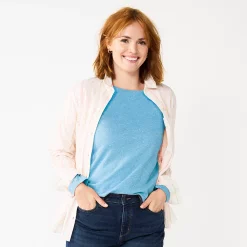 Women's Sonoma Goods For Life® Everyday Crewneck Long Sleeve Tee 50 Women's Sonoma Goods For Life® Everyday Crewneck Long Sleeve Tee -Sonoma Clothing Store 5625802 Light Blue Texture