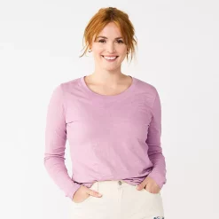 Women's Sonoma Goods For Life® Everyday Crewneck Long Sleeve Tee 42 Women's Sonoma Goods For Life® Everyday Crewneck Long Sleeve Tee -Sonoma Clothing Store 5625802 Light Purple