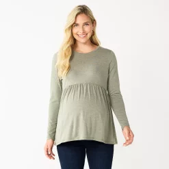 Maternity Sonoma Goods For Life® Long Sleeve Empire Waist Top -Sonoma Clothing Store 5635424 Green