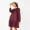 Women's Sonoma Goods For Life® Printed Long Sleeve Dress -Sonoma Clothing Store 5657674 Plum Floral