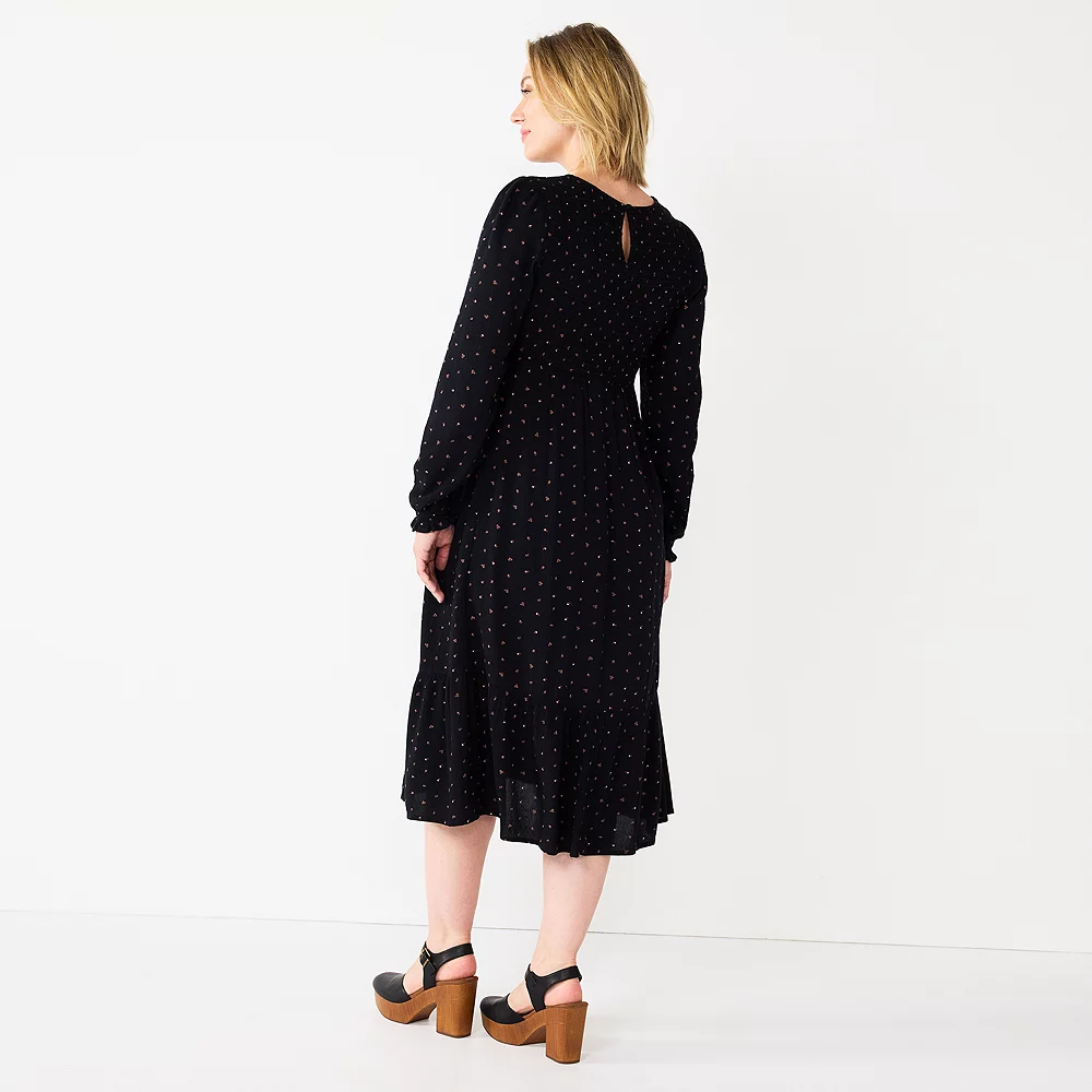 Maternity Sonoma Goods For Life® Smocked Bodice Midi Dress 5 Maternity Sonoma Goods For Life® Smocked Bodice Midi Dress - Image 3