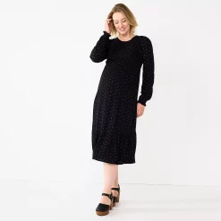 Maternity Sonoma Goods For Life® Smocked Bodice Midi Dress 6 Maternity Sonoma Goods For Life® Smocked Bodice Midi Dress -Sonoma Clothing Store 5662002 Black Floral