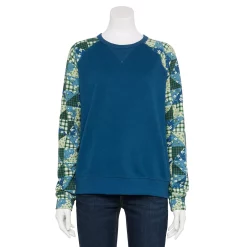 Women's Sonoma Goods For Life® Everyday Crewneck Sweatshirt -Sonoma Clothing Store 5664640 Blue Patchwork