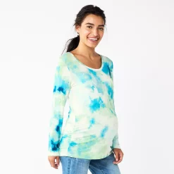 Maternity Sonoma Goods For Life® Essential Scoopneck Long Sleeve Tee -Sonoma Clothing Store 5672154 Tie Dye