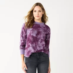 Women's Sonoma Goods For Life® Mockneck Waffle Top 19 Women's Sonoma Goods For Life® Mockneck Waffle Top -Sonoma Clothing Store 5672315 Berry Tie Dye