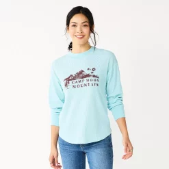 Women's Sonoma Goods For Life® Mockneck Waffle Top 16 Women's Sonoma Goods For Life® Mockneck Waffle Top -Sonoma Clothing Store 5672315 Camp Moon Blue