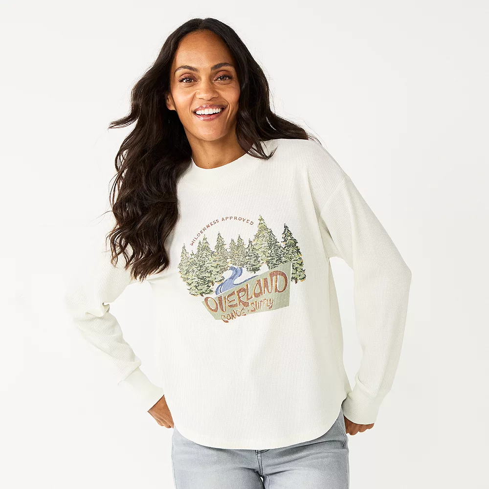 Women's Sonoma Goods For Life® Mockneck Waffle Top 4 Women's Sonoma Goods For Life® Mockneck Waffle Top - Image 2