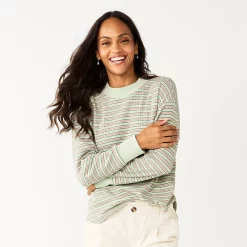 Women's Sonoma Goods For Life® Mockneck Waffle Top 17 Women's Sonoma Goods For Life® Mockneck Waffle Top -Sonoma Clothing Store 5672315 Light Olive Stripe