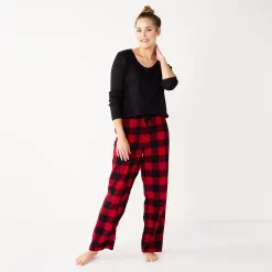 Women's Sonoma Goods For Life® Flannel Pajama Pants & Pajama Top Sleep Set -Sonoma Clothing Store 5677709 Red Buffalo