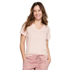 Women's Tall Sonoma Goods For Life® Everyday V-Neck Tee -Sonoma Clothing Store 5686285 Light Pink Texture