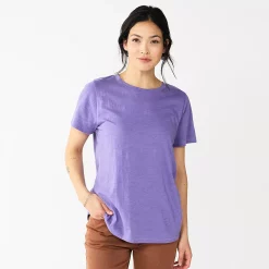 Women's Tall Sonoma Goods For Life® Essential Crewneck Tee -Sonoma Clothing Store 5686288 Grape Purple