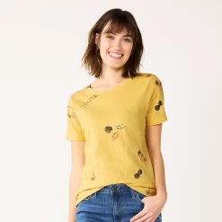 Women's Tall Sonoma Goods For Life® Essential Crewneck Tee -Sonoma Clothing Store 5686288 Yellow Beach Scene