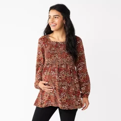 Maternity Sonoma Goods For Life® Smocked Bodice Empire Top -Sonoma Clothing Store 5686595 Multi Floral