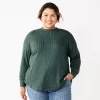 Plus Size Sonoma Goods For Life® Mockneck Waffle Top -Sonoma Clothing Store 5686673 Chinook Forest