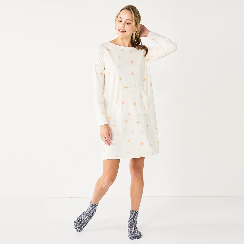 Women's Sonoma Goods For Life® 2-pc. Long Sleeve Crewneck Sleepshirt & Socks Set 3 Women's Sonoma Goods For Life® 2-pc. Long Sleeve Crewneck Sleepshirt & Socks Set