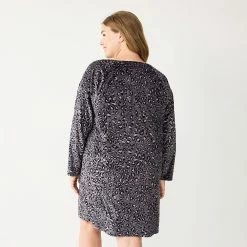 Plus Size Sonoma Goods For Life® 2-pc. Long Sleeve Crewneck Sleepshirt & Socks Set -Sonoma Clothing Store 5690616 ALT