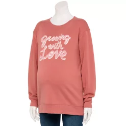Maternity Sonoma Goods For Life® Drop Shoulder Fleece Graphic Sweatshirt -Sonoma Clothing Store 5693441 Pink Love Graphic