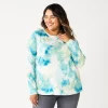 Plus Size Sonoma Goods For Life® Everyday Crewneck Long Sleeve Top -Sonoma Clothing Store 5714078 Blue Green Dye