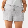 Plus Size Sonoma Goods For Life® Essential Pajama Shorts -Sonoma Clothing Store 5727046 Dark Silver Heather