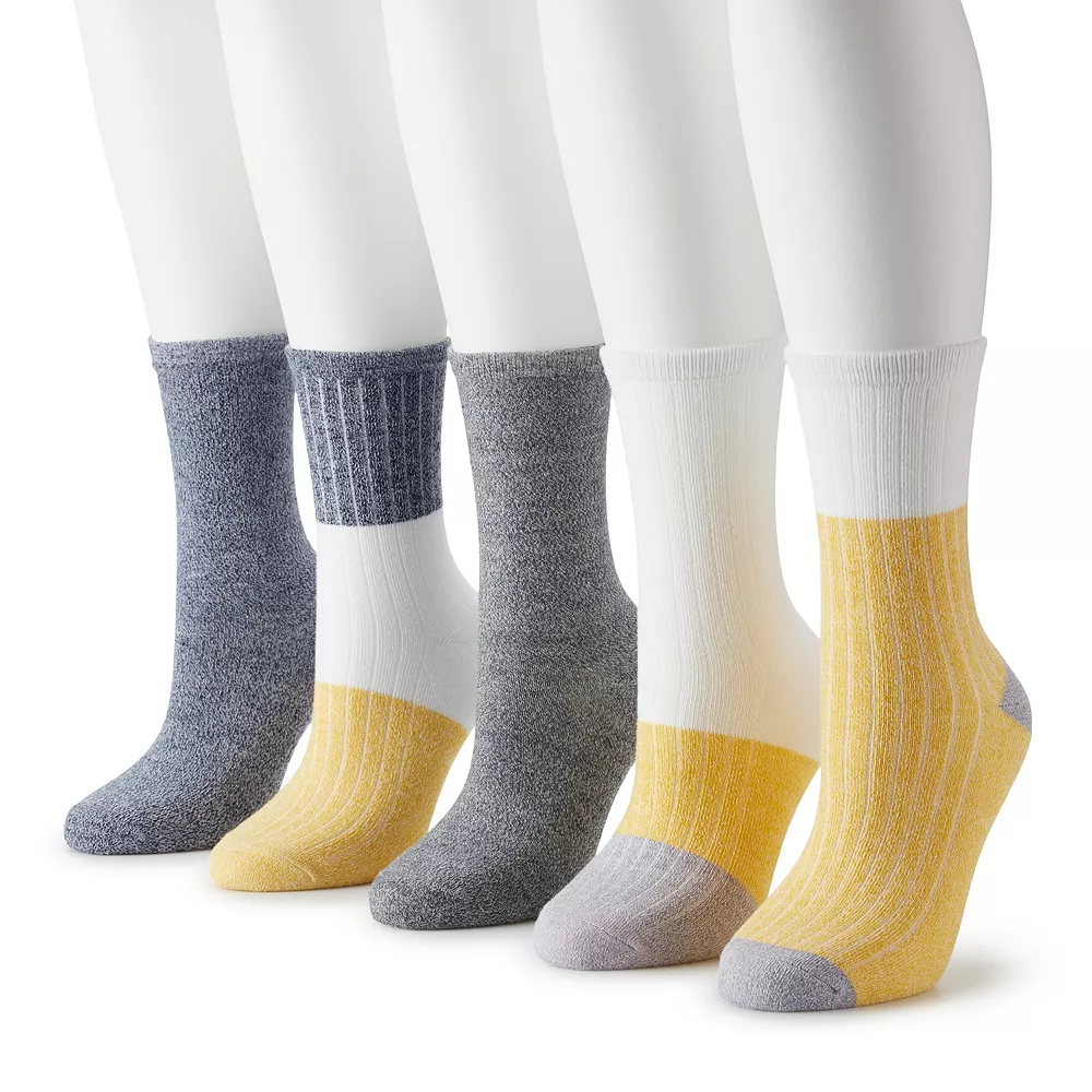 Sonoma Goods For Life® 5 Pack Colorblocks Crew Socks 3 Sonoma Goods For Life® 5 Pack Colorblocks Crew Socks