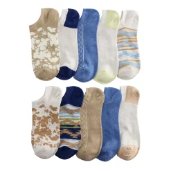 Sonoma Goods For Life® 10 Pack Check Pattern No Show Socks -Sonoma Clothing Store 5744058 Cow Print