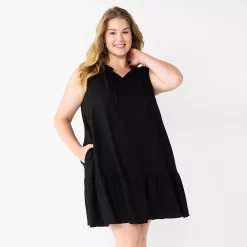 Women's Sonoma Goods For Life® Tiered Sleeveless Dress -Sonoma Clothing Store 5746171 Pitch Black