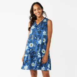 Women's Sonoma Goods For Life® Tiered Sleeveless Dress 13 Women's Sonoma Goods For Life® Tiered Sleeveless Dress -Sonoma Clothing Store 5748599 Blue Floral