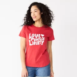 Women's Sonoma Goods For Life® Patriotic Graphic Tee -Sonoma Clothing Store 5757625 Red Love Liberty