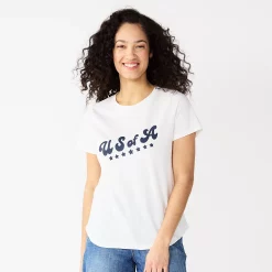 Women's Sonoma Goods For Life® Patriotic Graphic Tee -Sonoma Clothing Store 5757625 White Navy Usa