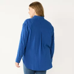Plus Size Sonoma Goods For Life® Relaxed Button Down Shirt -Sonoma Clothing Store 5761363 ALT