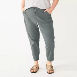 Plus Size Sonoma Goods For Life® Paperbag Waist Capri Pants -Sonoma Clothing Store 5812634 Dark Gray
