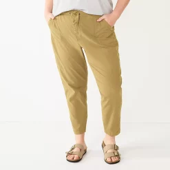 Plus Size Sonoma Goods For Life® Paperbag Waist Capri Pants -Sonoma Clothing Store 5812634 Khaki