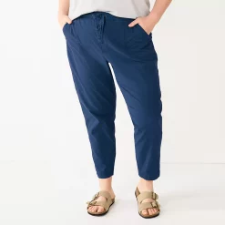 Plus Size Sonoma Goods For Life® Paperbag Waist Capri Pants -Sonoma Clothing Store 5812634 Navy